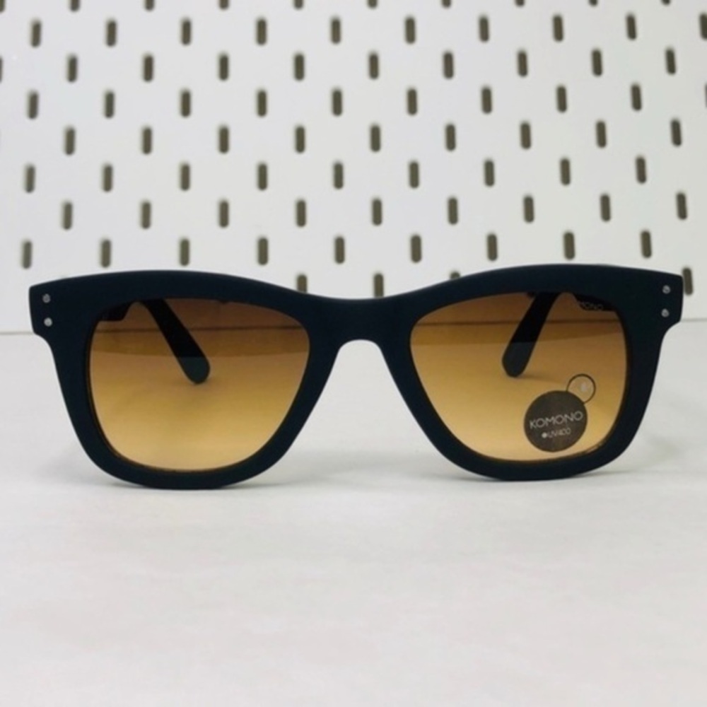 Komono Sunglasses Matte Black - Brown Gradient Lenses | Unisex Allen Rubber - Picture 2 of 14